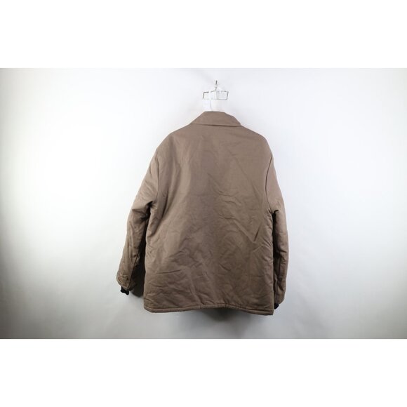 Vintage 90s Military Style Mens Large Faded Blouson Full Zip Jacket Canvas Brown - Picture 11 of 13